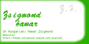 zsigmond hamar business card